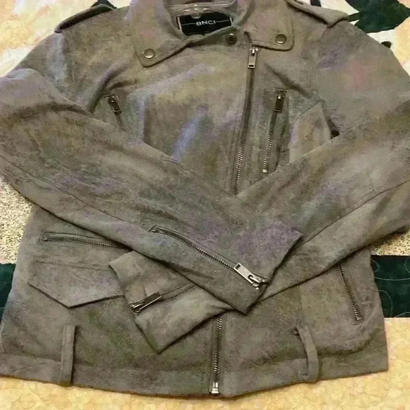 BNCI faux suede distressed crop jacket womens extra small - Picture 5 of 9